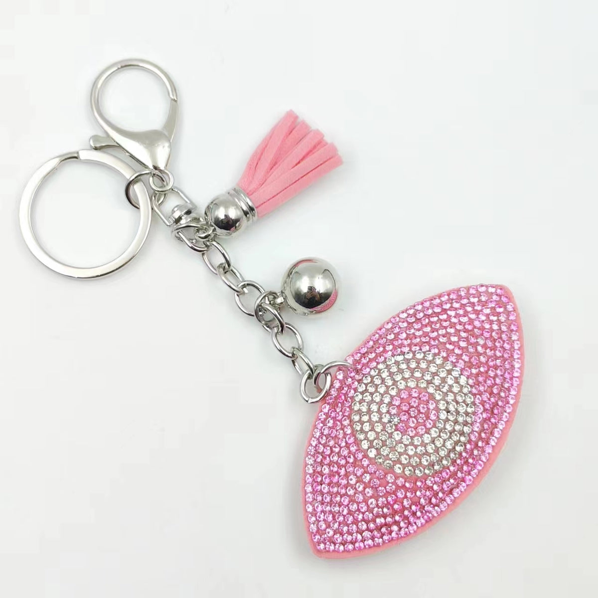 Crystal Evil Eye Bag Charm — Pink