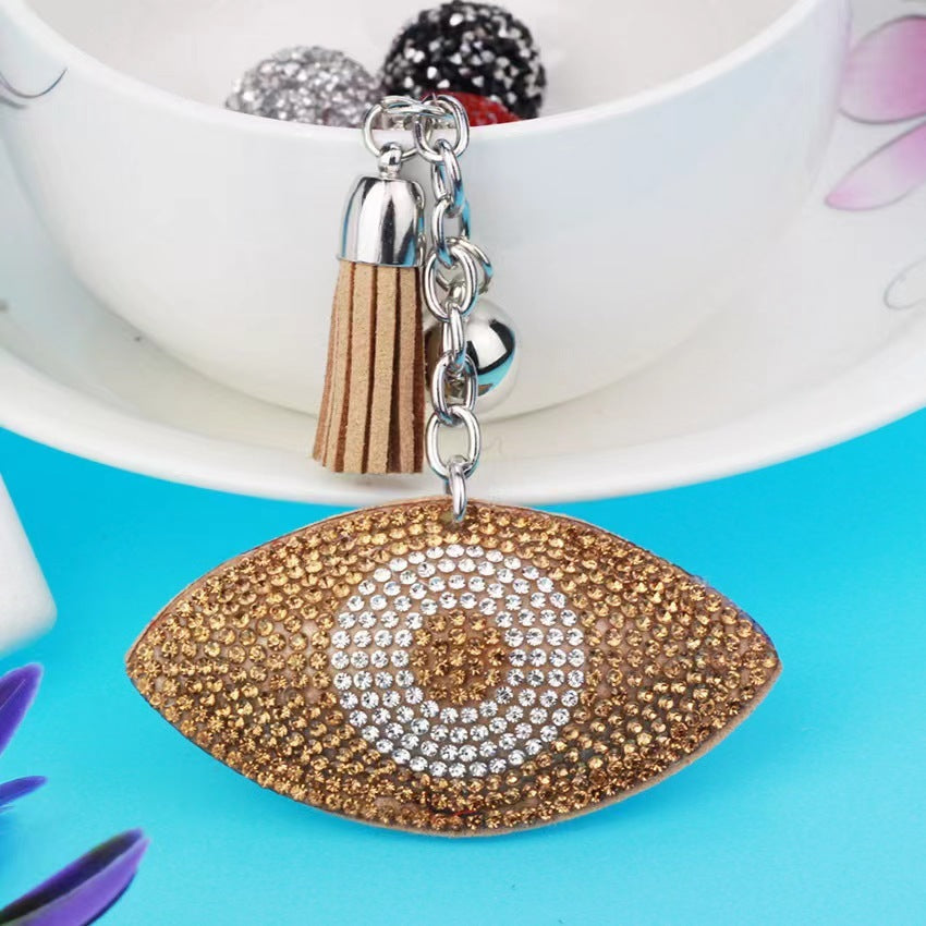 Crystal Evil Eye Bag Charm — Gold
