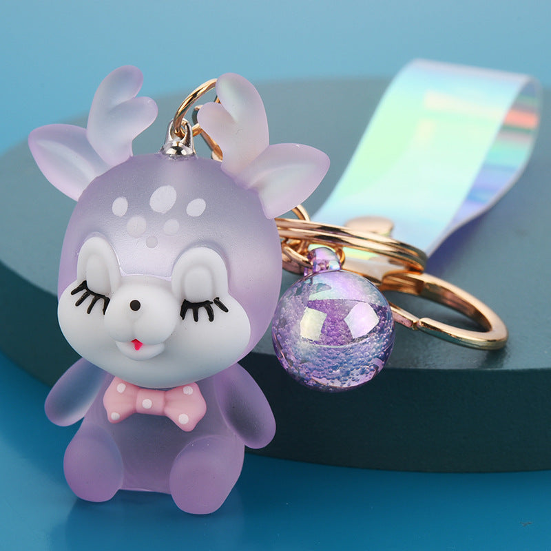Light-Up Deer Bag Charm — Purple