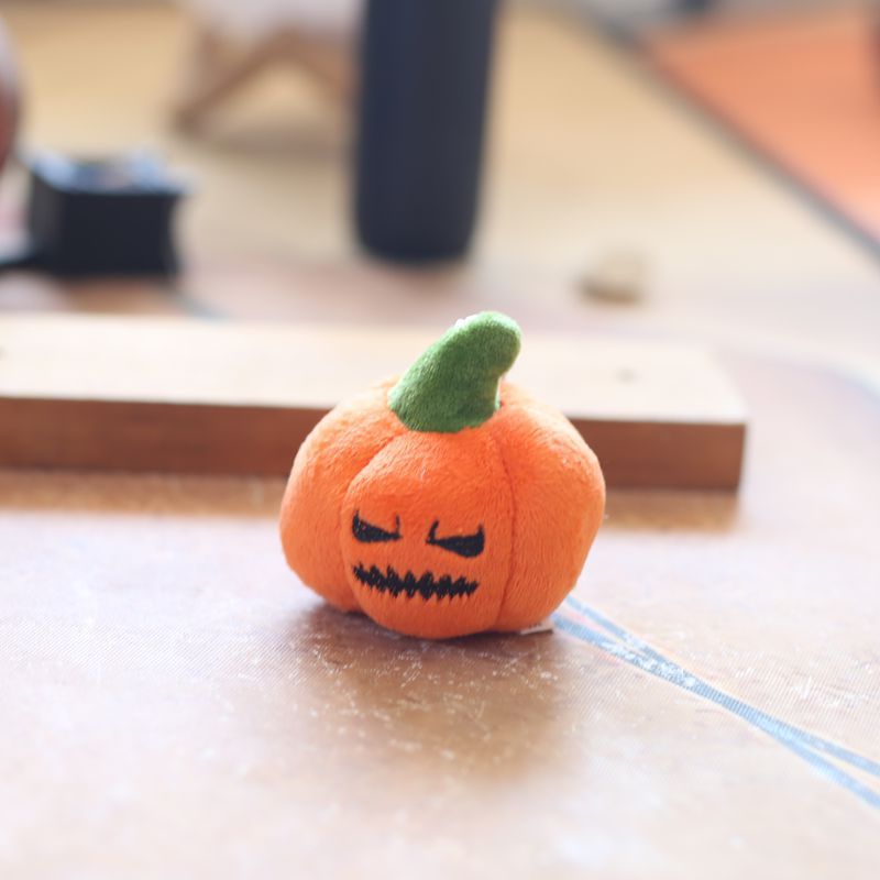 Pumpkin Plush Bag Charm — Sleepy Eyes