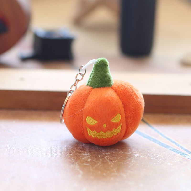 Pumpkin Plush Bag Charm — Yellow Face