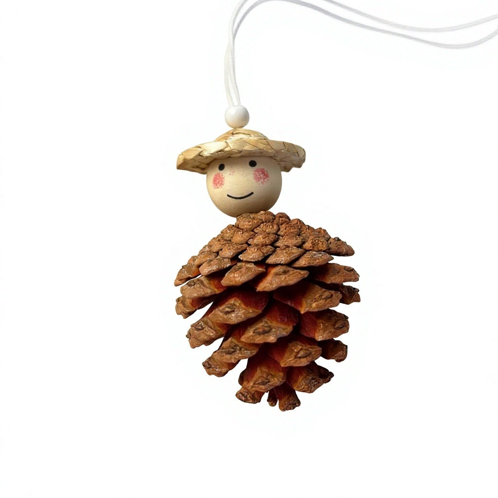 Pine Cone & Straw Hat Hanging Charm — supplier product detail 1