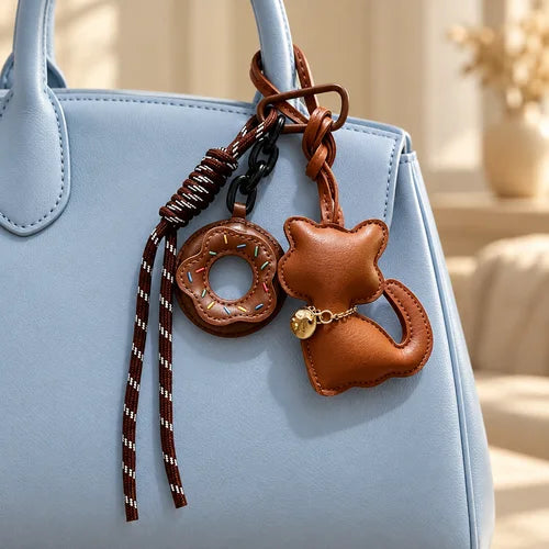 Animal Companion Bag Charm styled on a handbag